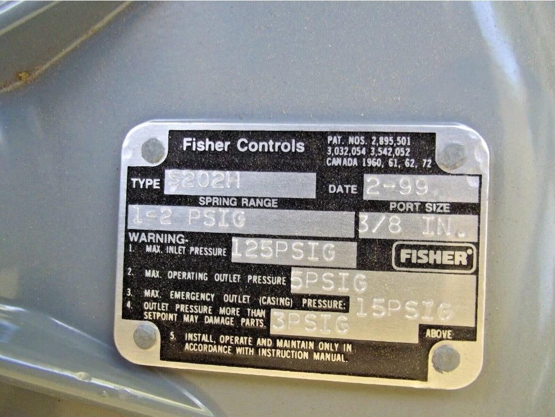 Fisher Controls S202H Pressure Regulator  1-6                            5 7 4b